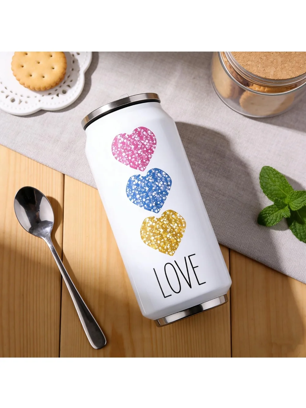 Glitter Heart Stickers Roll